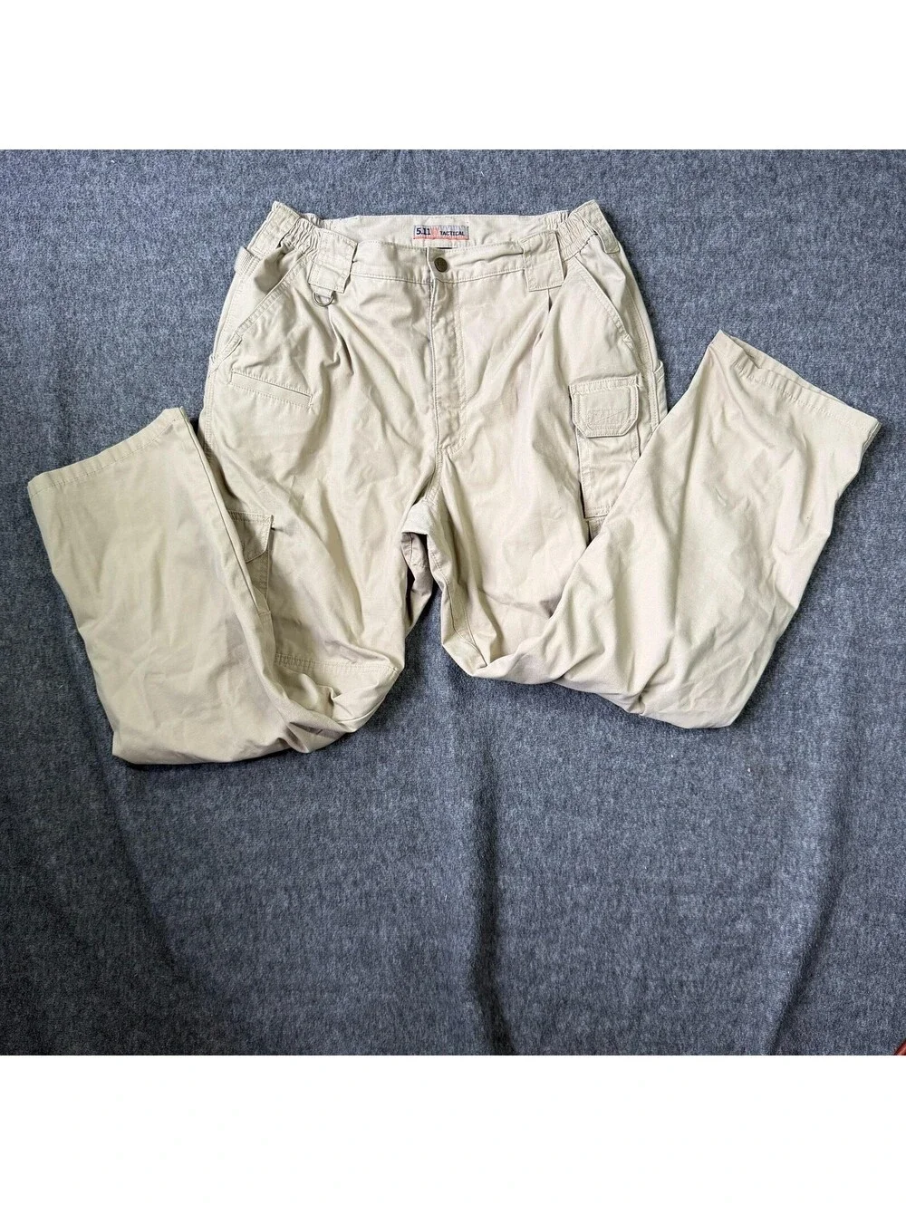 5.11 Tactical Cargo Pants Mens 36x30 Beige Elastic Waist Work Utility Hiking